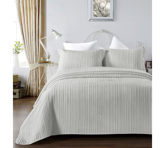 Покрывало Arya Home с сумкой 180x240 - 50x70+5 waves серый 8680943228680