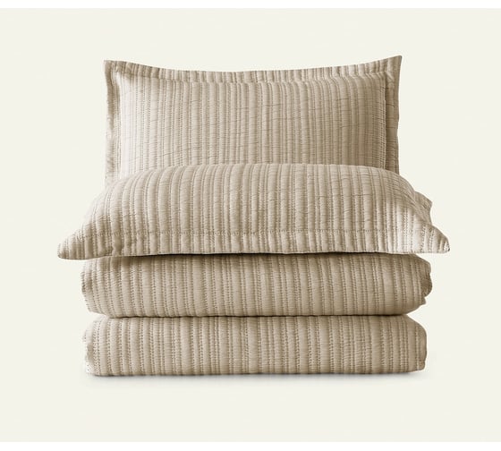 Покрывало Arya Home с сумкой 180x240 - 50x70+5 waves бежевый 8680943229038 1