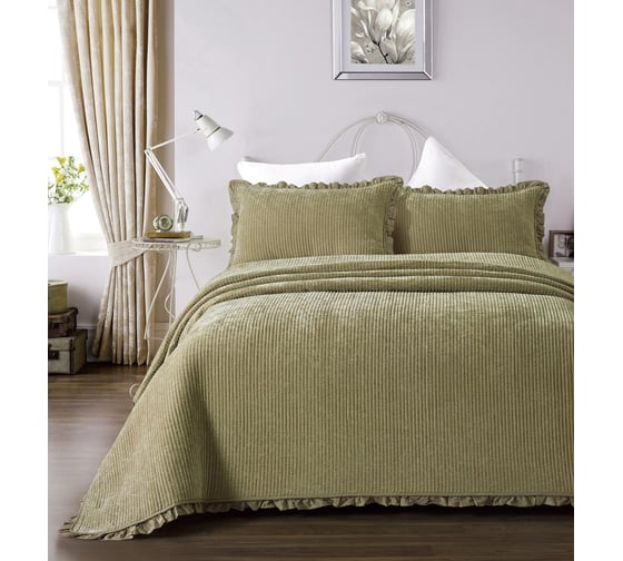 Покрывало Arya Home синель 180x240 - 50x70+5 clouds зеленый 8680943228741