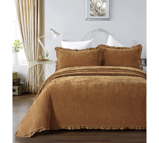 Покрывало Arya Home синель 180x240 - 50x70+5 clouds золотой 8680943228765
