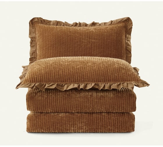 Покрывало Arya Home синель 250x260 - 50x70+5 2 шт clouds золотой 8680943228772