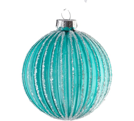 Подвеска на елку Todi Шар микс 8, стекло, размер 8 см, цвет голубой 806978184175 1