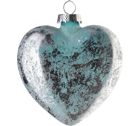 Подвеска на елку Todi Сердце, стекло, размер 8 см, цвет голубой 806931570736