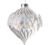 Подвеска на елку Todi Капля микс 2, стекло, размер 8 см, цвет перламутровый 806501312886