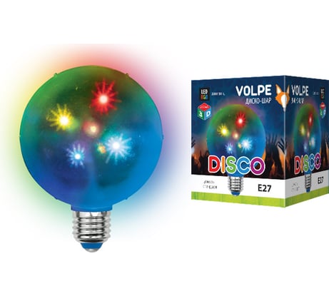 Светодиодный светильник Volpe ULI-Q310 1,5W/RGB/Е27 ДИСКО ШАР 3D. 3D звёзды. UL-00002763