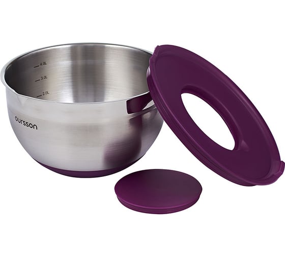 Миска для смешивания с крышкой OURSSON сладкая слива BS4002RS/SP