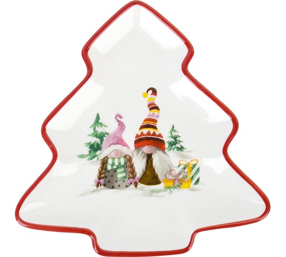 Блюдо для сервировки и подачи Dolomite Рождественские гномы, 21x20 см N2521170 1