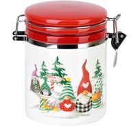 Банка для сыпучих продуктов с клипсой Dolomite Рождественские гномы, 630 мл N2521182