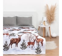 Покрывало Этель 2 спальное Олени, 180x210 см, микрофибра 7787709