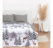 Покрывало Этель 1,5 спальное Snow forest, 145x210 см, микрофибра 9079344