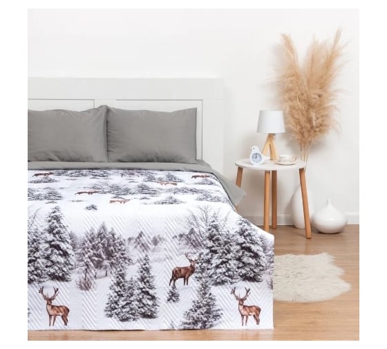 Покрывало Этель 1,5 спальное Snow forest, 145x210 см, микрофибра 9079344 1