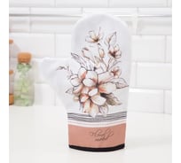 Варежка-прихватка Этель Floral mood 20x28 см, 100% хлопок саржа, ватин 250 г/м2 4523387