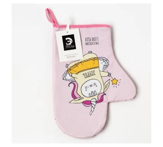 Варежка-прихватка Этель Caticorn 20x28 см, 100% хлопок саржа, ватин 250 г/м2 4523398