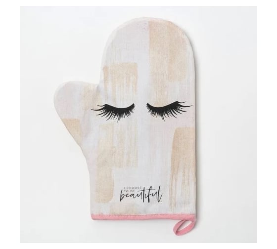 Варежка-прихватка Этель Hello beautiful 20x28 см, саржа, 100% хлопок ватин 250 г/м2 4523397