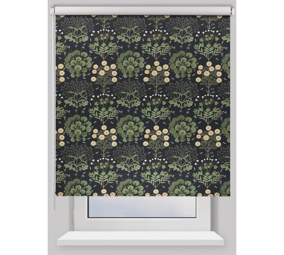Рулонная штора PRAKTO BLACKOUT PRINT 110x160 см, Черный чай, черный 9403219076 1