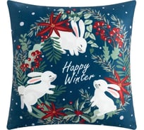 Подушка Этель Happy winter, 40х40 см, 100% полиэстер, велюр 7787633