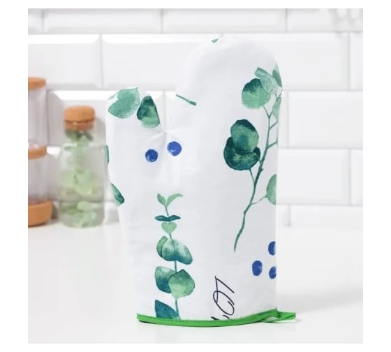 Варежка-прихватка Этель Eucalyptus 20x27 см, 100% хлопок, саржа 190 г/м2 5511225