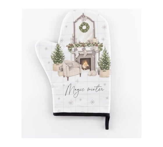 Варежка-прихватка Этель Magic winter 20x27 см, саржа, 100% хлопок ватин 250 г/м2 5077892