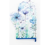 Варежка-прихватка Этель Blue flowers 20x28 см, саржа, 100% хлопок ватин 250 г/м2 5240040