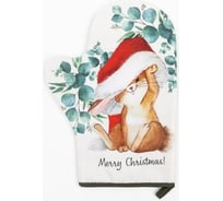 Варежка-прихватка Этель Сhristmas bunny 20x28 см, саржа, 100% хлопок ватин 250 г/м2 6861938