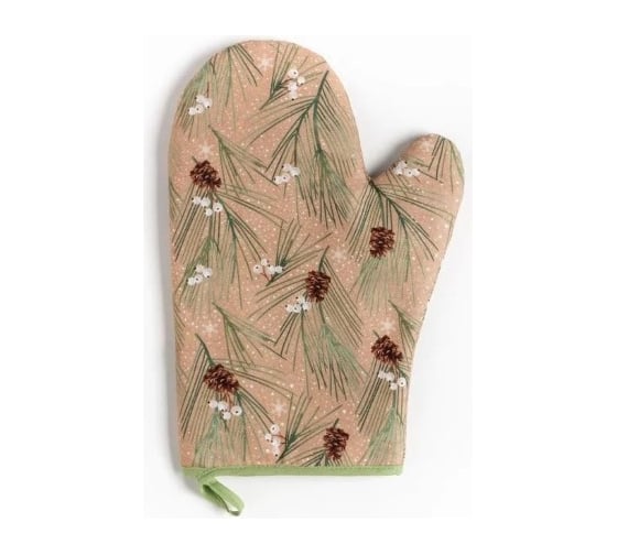 Варежка-прихватка Этель Spruce branches 20x28 см, 100% хлопок саржа 190 гр/м2, ватин 250 г/м2 7321856
