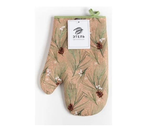 Варежка-прихватка Этель Spruce branches 20x28 см, 100% хлопок саржа 190 гр/м2, ватин 250 г/м2 7321856