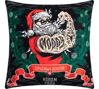 Подушка Этель Сильный санта, 40х40 см, 100% полиэстер, велюр 7787599