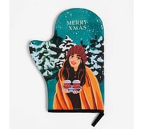 Варежка-прихватка Этель Winter holiday 20x28 см, саржа, 100% хлопок ватин 250 г/м2 7624219