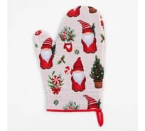 Варежка-прихватка Этель Santa Claus 20x28 см, 100% хлопок репс 210 г/м2, ватин 250 г/м2 7321882