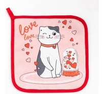 Прихватка Этель LOVE 19x19 саржа, 100% хлопок ватин 250 г/м2 5240049