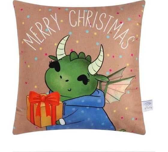 Подушка Этель Merry Christmas 40х40 см, 100% полиэстер, велюр 9822174 1