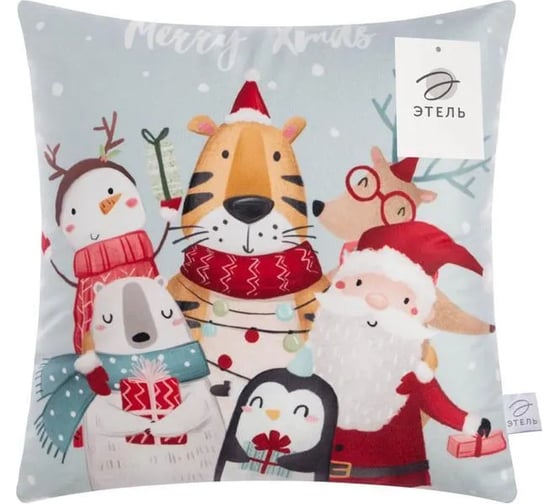 Подушка Этель Merry XMAS 40х40 см, 100% полиэстер, велюр 9822173