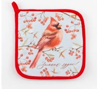 Прихватка Этель Winter birds 19x19 см, саржа, 100% хлопок ватин 250 г/м2 5077883