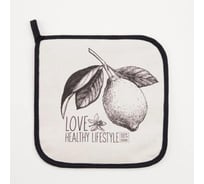 Прихватка Этель Love healthy 19x19 саржа, 100% хлопок ватин 250 г/м2 4523414