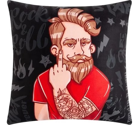 Декоративная подушка Этель Пора в отрыв 40х40 см, велюр, 100% полиэстер 9244541