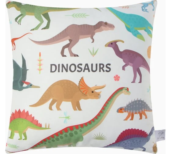 Декоративная подушка Этель Dinosaurs 40х40 см, велюр 9849744 1