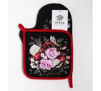 Кухонный набор Этель Flowers варежка-прихватка 20x28 см, прихватка 19x19 см, 100% хлопок 6535976