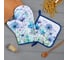 Кухонный набор Этель Blue flowers варежка-прихватка 20x28 см, прихватка 19x19 см, 100% хлопок 6535988 6