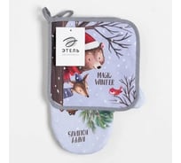 Кухонный набор Этель Magic winter варежка-прихватка 20x27 см, прихватка 19x19 см, 100% хлопок 6861937