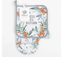 Кухонный набор Этель Berry garden варежка-прихватка 20x28 см, прихватка 19x19 см, 100% хлопок 7011774