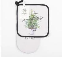 Кухонный набор Этель Christmas trees варежка-прихватка 20x28 см, прихватка 19x19 см, 100% хлопок 7624237