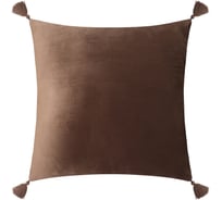 Чехол на подушку Этель с кисточками, кофе, 45x45 см, 100% полиэстер, велюр 9728544