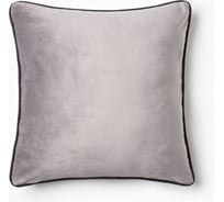 Декоративная наволочка Этель кант, 45х45 см, серый, 100% пэ, велюр 9656460