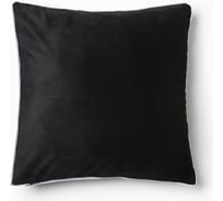 Декоративная наволочка Этель кант, 45х45 см, черный, 100% пэ, велюр 9656458