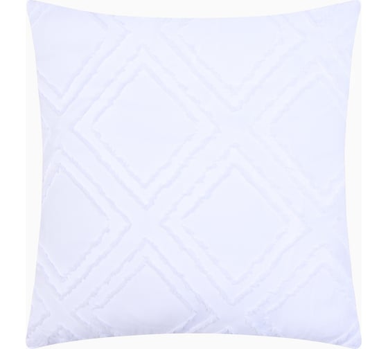 Декоративная наволочка Этель ромб, 42х42 см, белый 9667770 1