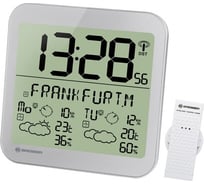 Настенные часы Bresser MyTime Meteotime LCD, серебристые 74650