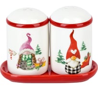 Набор для специй Dolomite Рождественские гномы солонка, перечница на подставке, 12x6.5 см N2521174