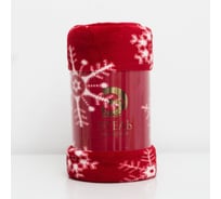 Плед Этель Снежинки 180х200 см, 100% п/э, корал-флис 220 гр/м2 4566532