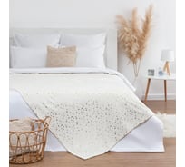 Плед Этель Золотые звезды, белый, 150х200 см, 100% п/э, корал-флис 220 гр/м2 7155691