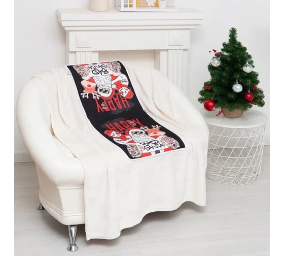 Подушка-плед Этель Bad Santa, подушка 40х40±3 см, плед 100х150 см, 100% полиэстер, 280 г/м2 9101219